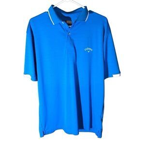 Callaway golf polo men’s Size Large turquoise blue short sleeve athletic